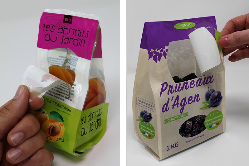 etiquettes ouverture fermeture facile emballage, fruits secs, etikouest packaging